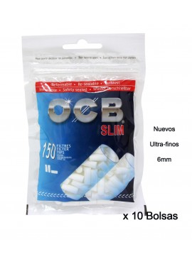  Pack de 10 Bolsas OCB Slim 150 (1500 Filtros de 6 mm) 