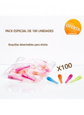  Pack de 100 Boquillas de Plástico para Shisha 