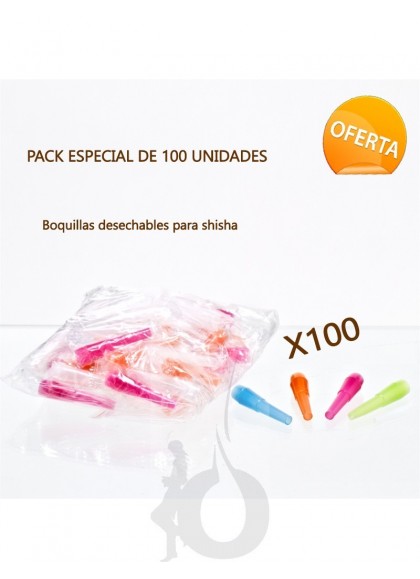 Pack de 100 Boquillas de Plástico para Shisha 
